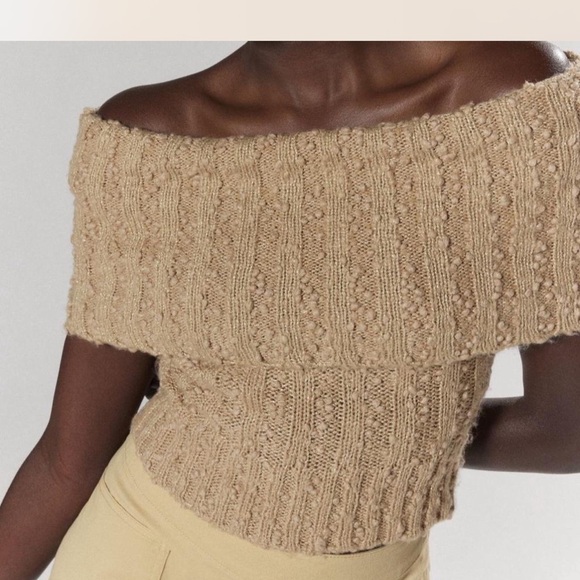 NWOT Urban Outfitters Silence + Noise Starlett Foldover Sweater Tank Tan size S - Picture 2 of 5